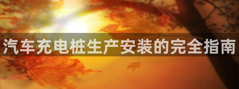 威廉希尔销售时间：汽车充电桩生产安装的完全指南