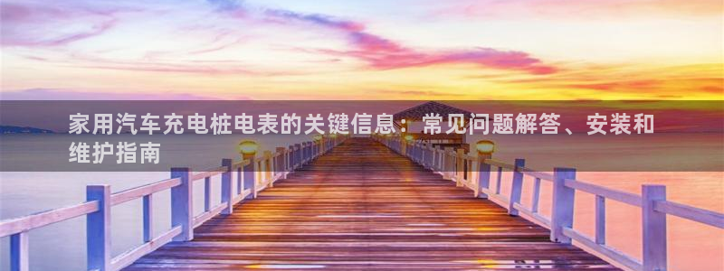 威廉体育官方app下载安装：家用汽车充电桩电表的关键信息：常见问题解答、安装和
维护指南