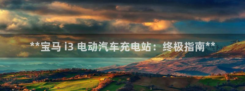 威廉cs：**宝马 i3 电动汽车充电站